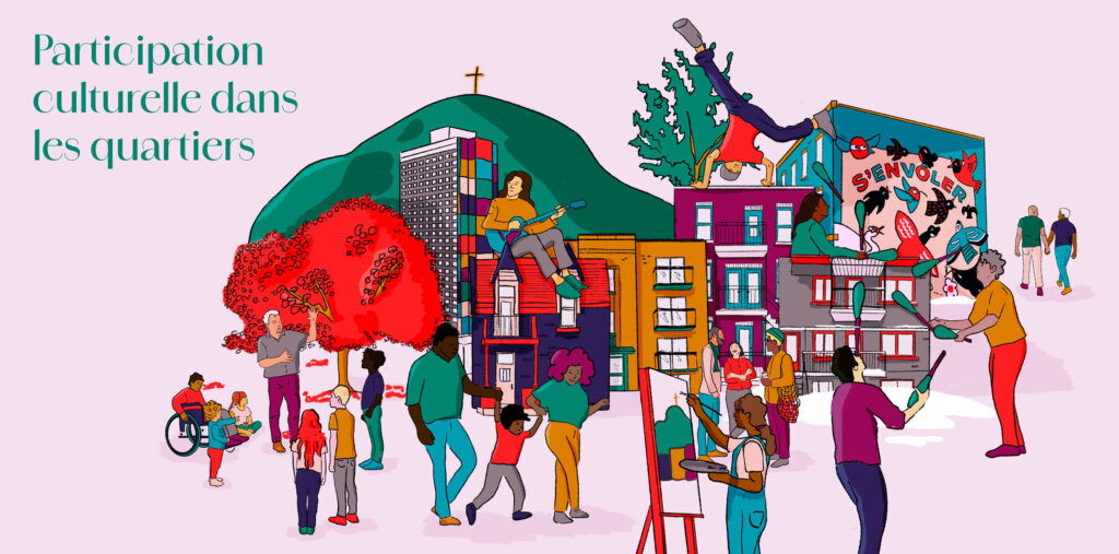 Des personnes de tous horizons font des activités culturelles dans les quartiers de Montréal.